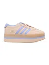Adidas Originals Adidas Gazelle Stack Women S Platform Sneakers In Beige Suede And Violet Leather In Pink