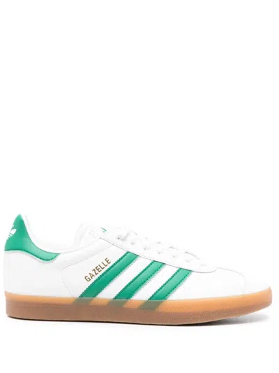 Adidas Originals Gazelle 3 Stripes-logo Sneakers In White
