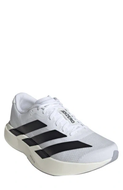 Adidas Originals Adidas Adizero Evo White Sneakers With Signature 3-stripes In Gray
