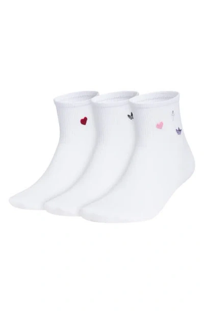 Adidas Originals Adidas Gender Inclusive Assorted 3- Pack Icons Quarter Socks In White