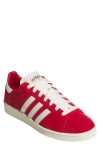 Adidas Originals Campus 80s Leather-trimmed Suede Sneakers In Power Red/cream White/gold