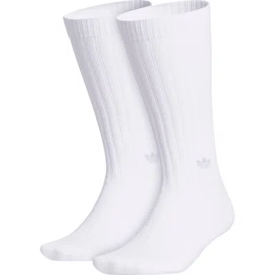 Adidas Originals Adidas Gender Inclusive Originals 2-pack Crew Socks In White