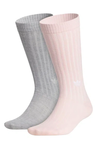 Adidas Originals Adidas Gender Inclusive Originals Assorted 2-pack Crew Socks In Gray