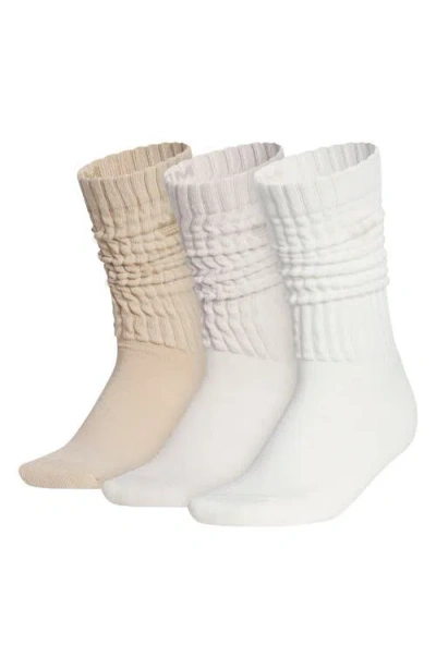 Adidas Originals Adidas Gender Inclusive Originals Assorted 3-pack Scrunch Crew Socks In White