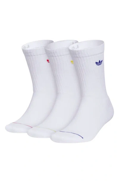 Adidas Originals Adidas Gender Inclusive Originals Assorted 3-pack Crew Socks In White