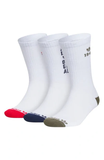 Adidas Originals Adidas Gender Inclusive Originals Energy 2 Assorted 3-pack Crew Socks In White