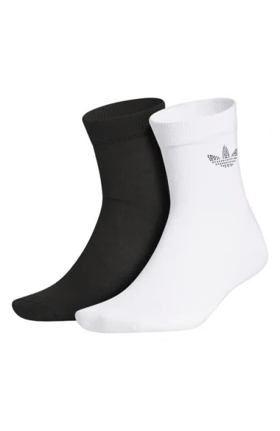 Adidas Originals Adidas Gender Inclusive Originals Rhinestone Assorted 2-pack Quarter Socks In Black