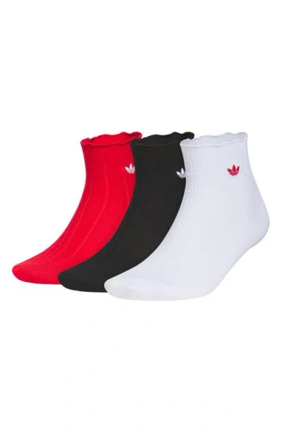 Adidas Originals Adidas Gender Inclusive Originals Ruffle Assorted 3-pack Quarter Socks In Multi