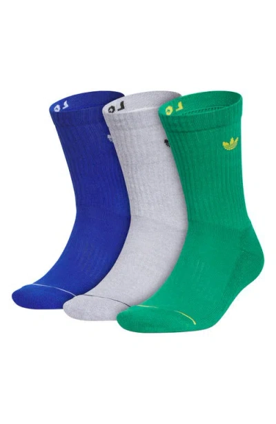 Adidas Originals Adidas Gender Inclusive Originals Trefoil 3-pack Rib Crew Socks In Multi