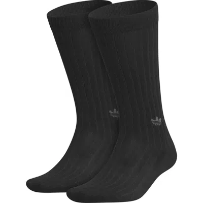Adidas Originals Adidas Gender Inclusive Originals Trefoil Rib Crew Socks In Black