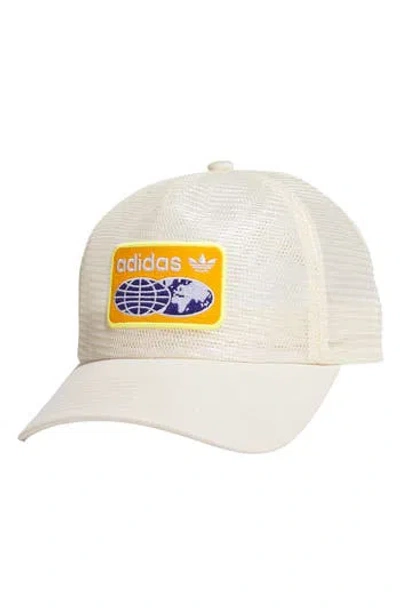 Adidas Originals Adidas Gender Inclusive Worldwide Patch Mesh Trucker Cap In White