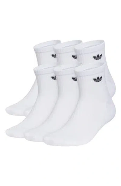 Adidas Originals Adidas Gender Neutral Originals 6-pack Classic Cushioned Crew Socks In White