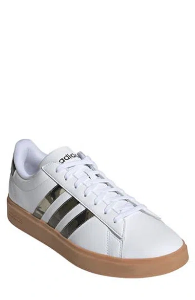 Adidas Originals Adidas Grand Court 2.0 Sneaker In White/olive/magic Beige