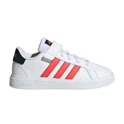 Pre-owned Adidas Originals Adidas Grand Court J 'white Bright Red' | Kid's Size 10.5