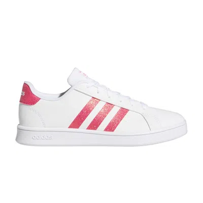 Pre-owned Adidas Originals Adidas Grand Court J 'white Real Pink' | Kid's Size 4.5