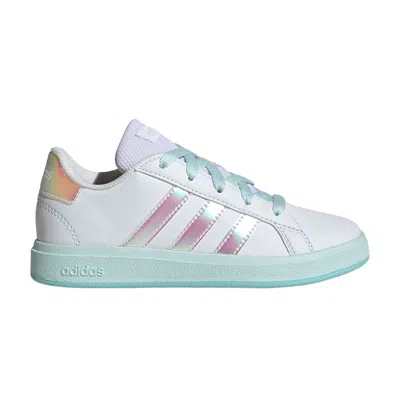 Pre-owned Adidas Originals Adidas Grand Court Lace K 'iridescent Stripes - White' | Kid's Size 1