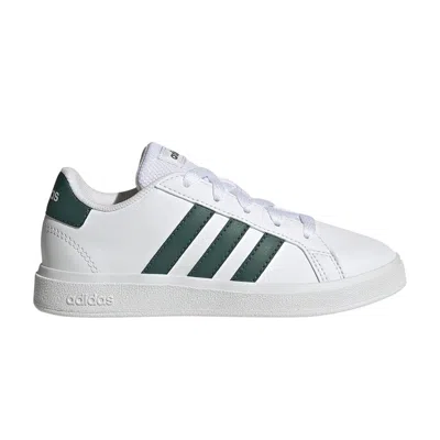 Pre-owned Adidas Originals Adidas Grand Court Lace-up J 'white Collegiate Green' | Kid's Size 2.5