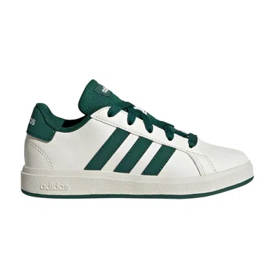 Pre-owned Adidas Originals Adidas Grand Court Lace-up K 'off White Collegiate Green' | Kid's Size 12.5