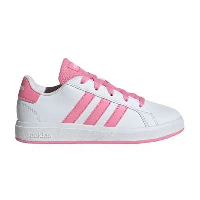 Pre-owned Adidas Originals Adidas Grand Court Lace-up K 'white Bliss Pink' | Kid's Size 13