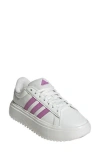 Adidas Originals Adidas Grand Court Platform Sneaker In White/purple/purple