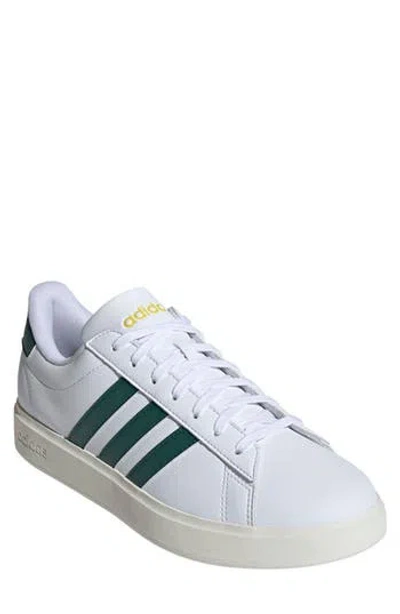 Adidas Originals Adidas Grand Court Sneaker In White/green/utility Yellow