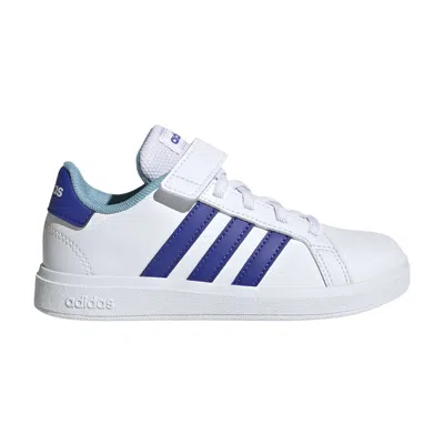 Pre-owned Adidas Originals Adidas Grand Court Strap Little Kid 'white Lucid Blue' | Kid's Size 11.5