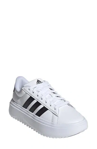 Adidas Originals Adidas Grand Platform Sneaker In White/black/black