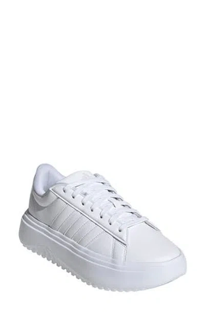 Adidas Originals Adidas Grand Platform Sneaker In White/white/crystal White