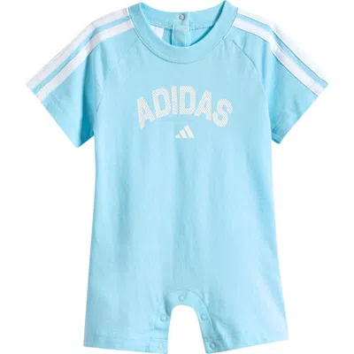 Adidas Originals Babies' Adidas Graphic Print 3-stripes Romper In Blue