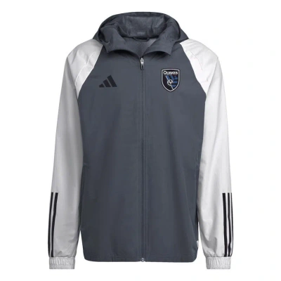 Adidas Originals Adidas Gray San Jose Earthquakes 2024 All-weather Raglan Full-zip Jacket