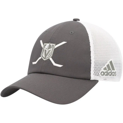 Adidas Originals Men's Adidas Gray, White Vegas Golden Knights Cross Sticks Trucker Adjustable Hat In Gray,white