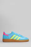 Adidas Originals Handball Spezial Sneakers In Cyan Suede And Fabric In Blue