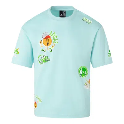 Adidas Originals Adidas Hangzhou Wuyibing Collab T-shirt 'teal' In Blue
