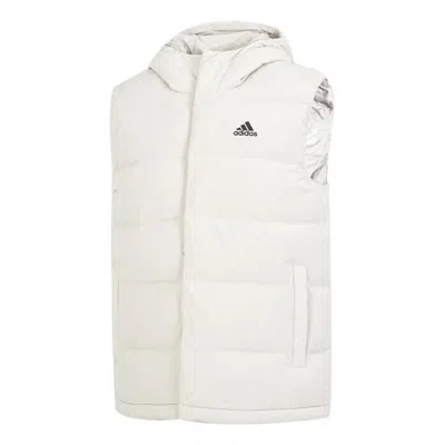 Adidas Originals Adidas Helionic Hooded Down Vests 'white' In Black
