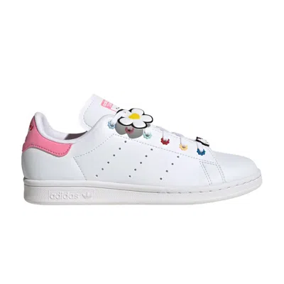 Pre-owned Adidas Originals Adidas Hello Kitty X Stan Smith J 'floral Beads' | White | Kid's Size 6.5