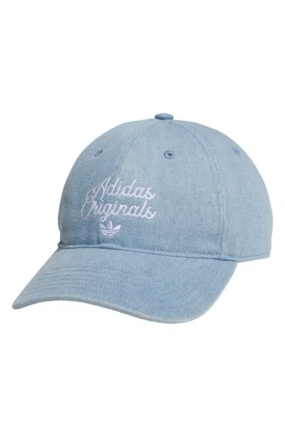 Adidas Originals Adidas Heritage Denim Baseball Cap In Blue