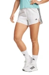 Adidas Originals Adidas High Waist 3-stripe Shorts In White/black