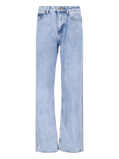 Adidas Originals Adidas High-rise Wide-leg Jeans In Blue