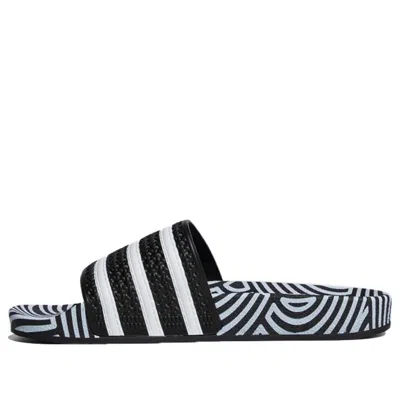 Adidas Originals Adidas Hirocoledge X Adilette Slides 'takahashi Hiroko - Black White'