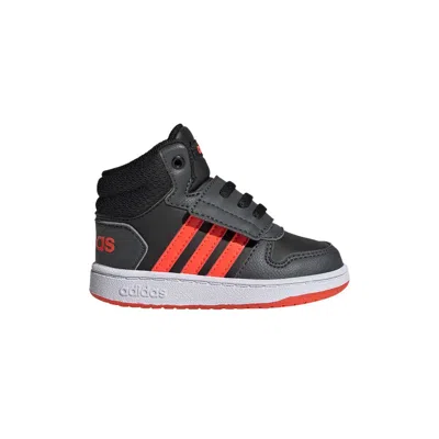 Pre-owned Adidas Originals Adidas Hoops 2.0 Mid I 'black Solar Red Grey' | Infant Size 6
