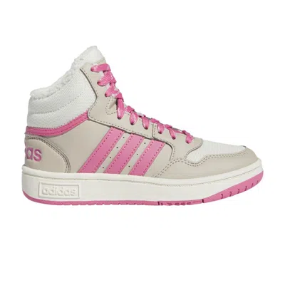 Pre-owned Adidas Originals Adidas Hoops 3.0 Mid J 'wonder Beige Pink Fusion' | Tan | Kid's Size 1.5