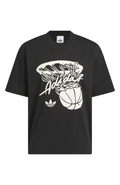 Adidas Originals Adidas Hot Shot Graphic T-shirt In Black