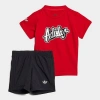Adidas Originals Adidas Infant And Kids' Toddler Originals Graphic T-shirt And Shorts Set In Better Scarlet/black