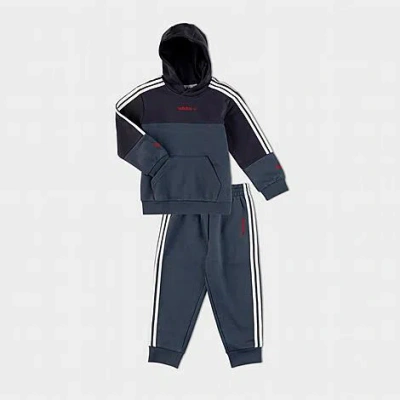 Adidas Originals Babies' Adidas Infant Originals Elevated Hoodie And Jogger Pants Set Size 3 T Fleece In Shadow Navy/sbb