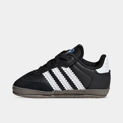 Adidas Originals Babies' Adidas Infant Originals Samba Stretch Lace Crib Shoes In Black/white/bluebird