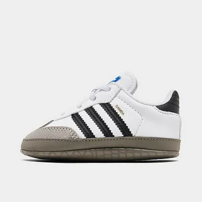Adidas Originals Babies' Adidas Infant Originals Samba Stretch Lace Crib Shoes In White/black/clear Granite