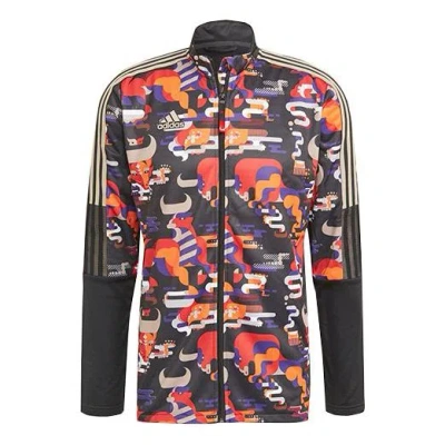 Adidas Originals Adidas Iro Wrm Jktcny Casual Sports Soccer/football Stand Collar Jacket Black In Multi