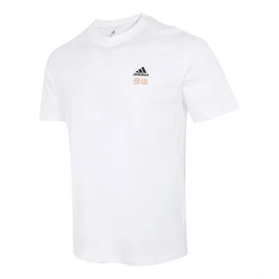 Adidas Originals Adidas Iseem Gfx Tee Outdoor Sports Printing Round Neck Short Sleeve Couple Style White