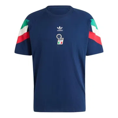 Adidas Originals Adidas Italy Originals T-shirt Asia Sizing 'blue' In Black