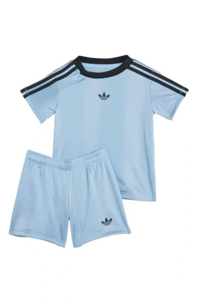Adidas Originals Babies' Adidas Jacquard T-shirt & Shorts Set In Blue